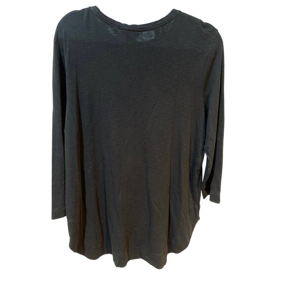 Chico’s Black Long Sleeve Tunic Top Women’s Size 3 Button Detail Stretchy Blouse - Picture 3 of 6